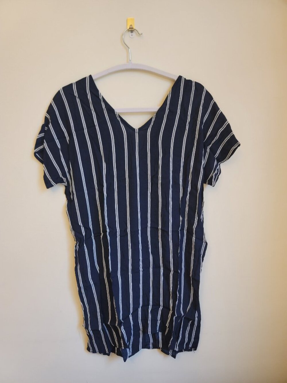 Madewell - Striped Tunic Shirt with Back Buttons - Navy - Size XS